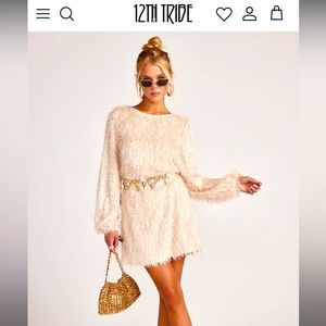 Cream long sleeve dress 12th tribe - large - could fit xl or medium,  TAGS ON